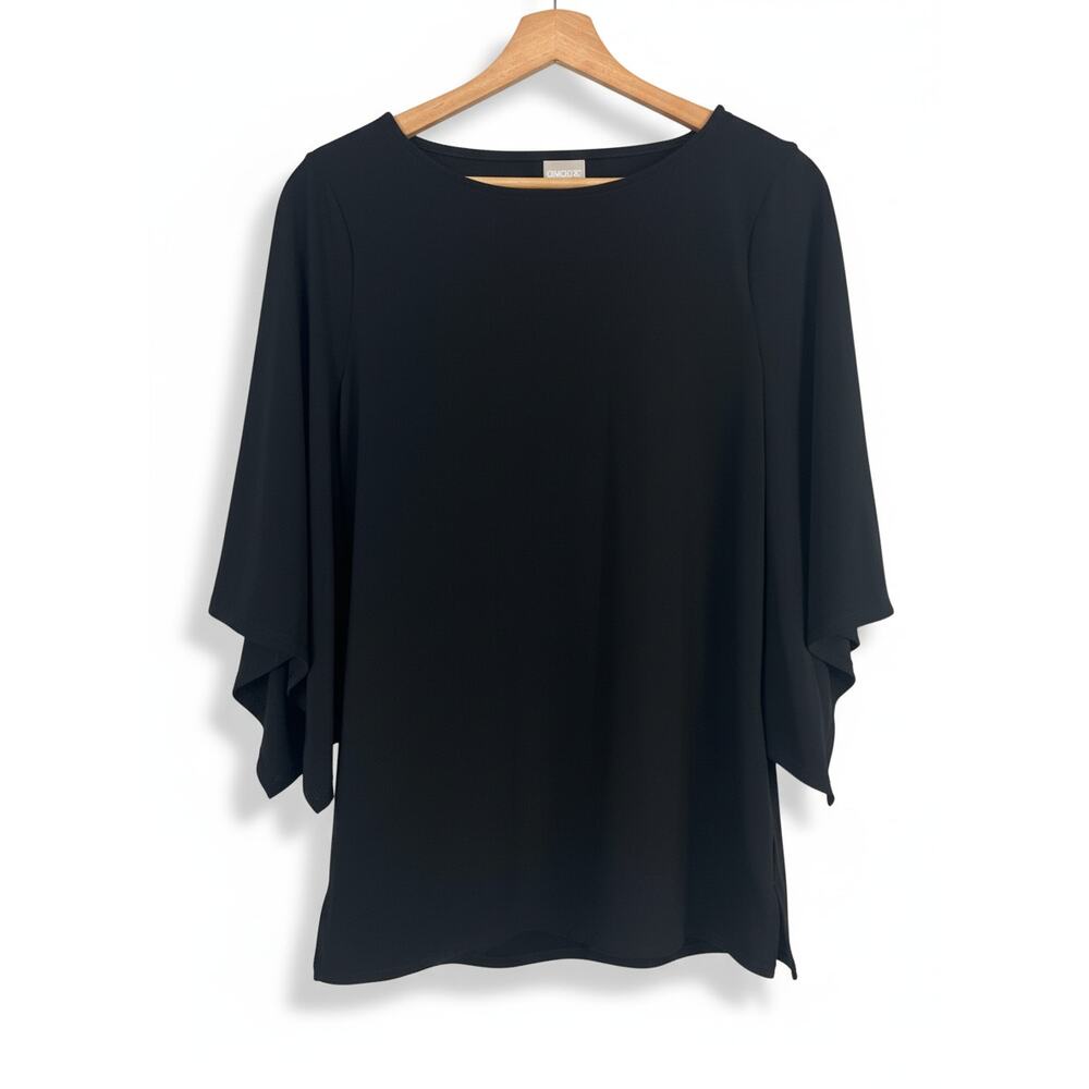 Chicos Womens S Minimalist Witchy Goth Ethereal Travel Coastal Cape Career Tunic